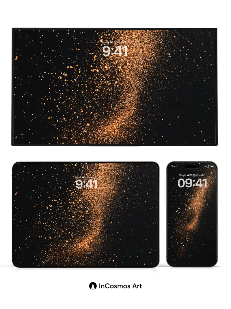 Golden Dust Trail Wallpaper with Cosmic Whisper