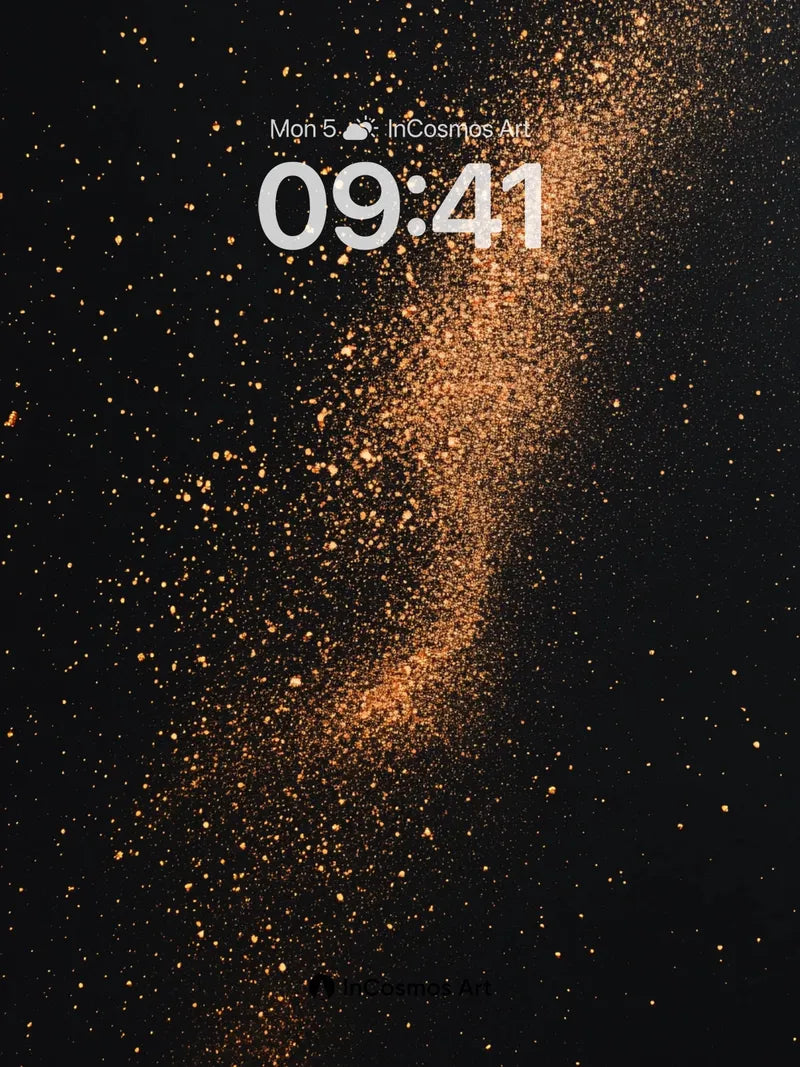 Golden Dust Trail Wallpaper with Cosmic Whisper