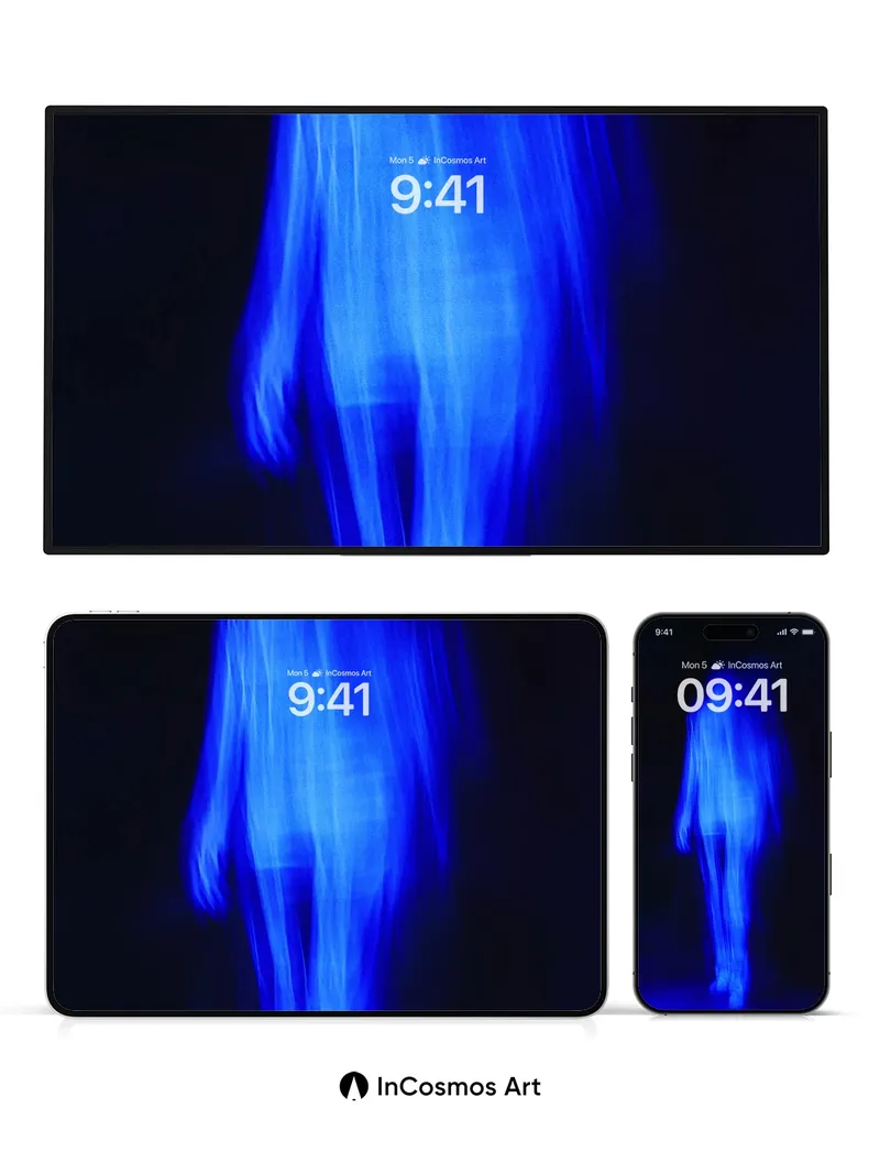 Neon Echo Wallpaper with Ghostly Stride