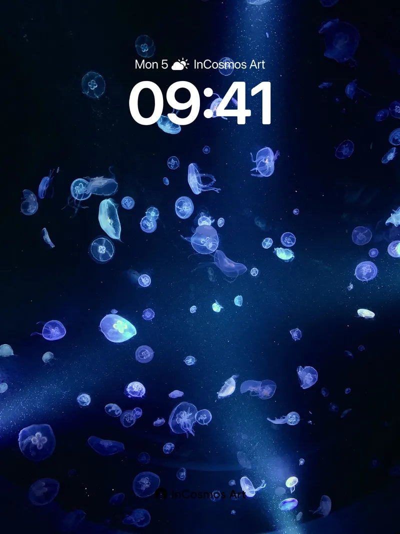 Luminous Drift Wallpaper with Bioluminescent Pulse