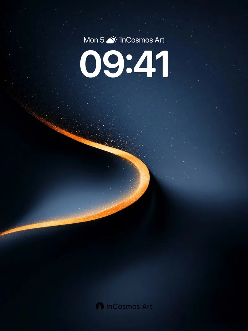 Golden Veil Wallpaper with Starlit Path