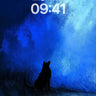 Midnight Howl Wallpaper with Celestial Blue Veil wallpaper for iPhone, iPad & Mac
