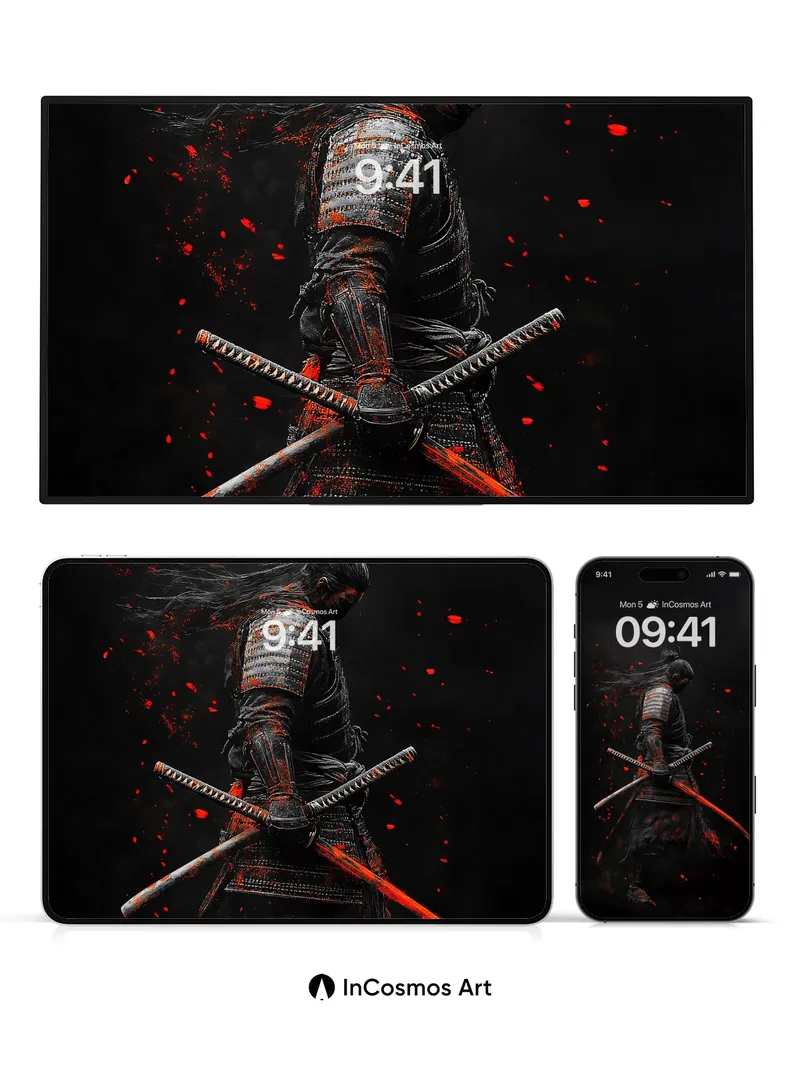 Shadowed Blade Wallpaper with Crimson Mist