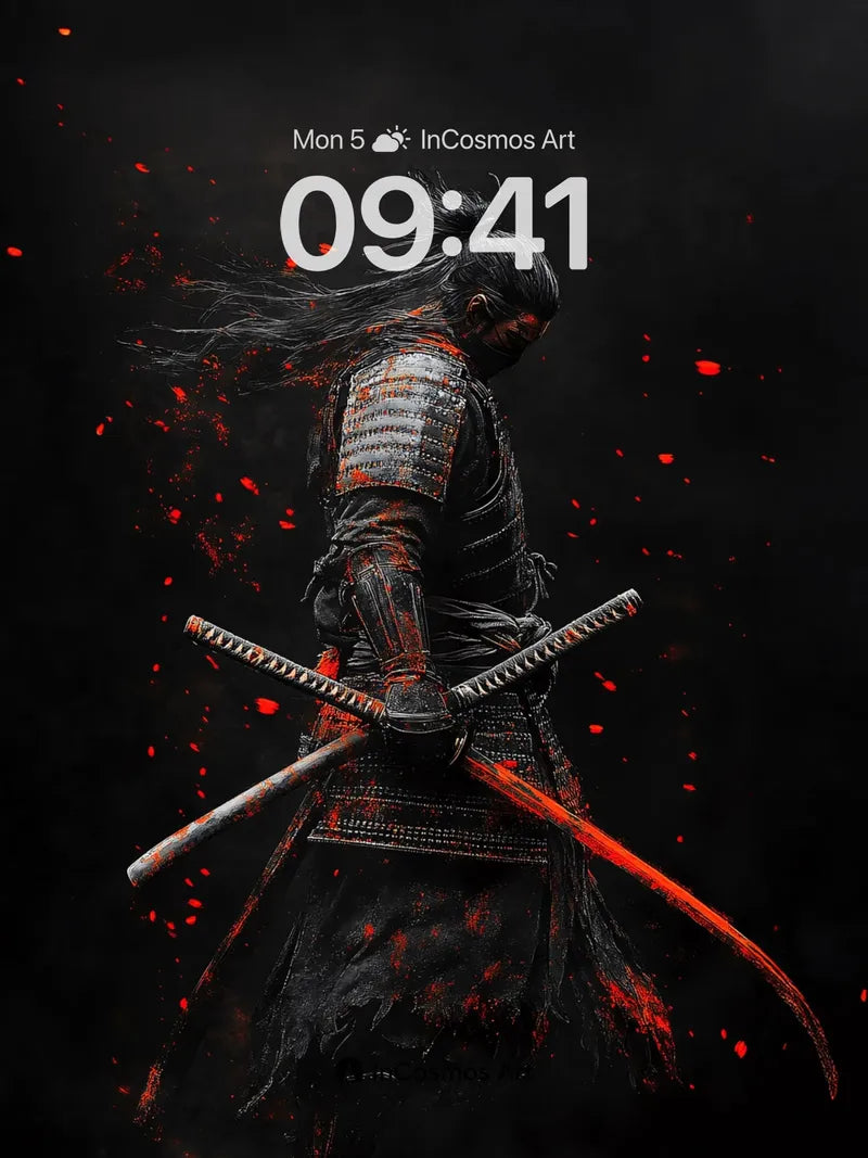 Shadowed Blade Wallpaper with Crimson Mist