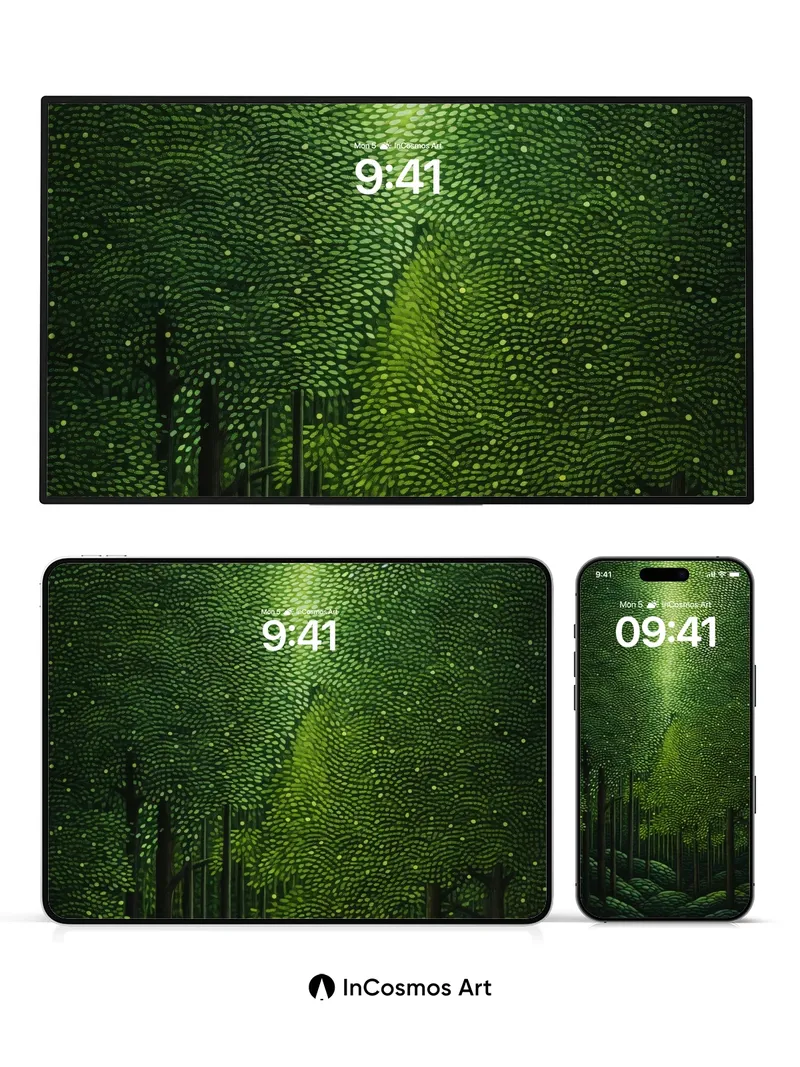 Emerald Pulse Wallpaper with Living Light