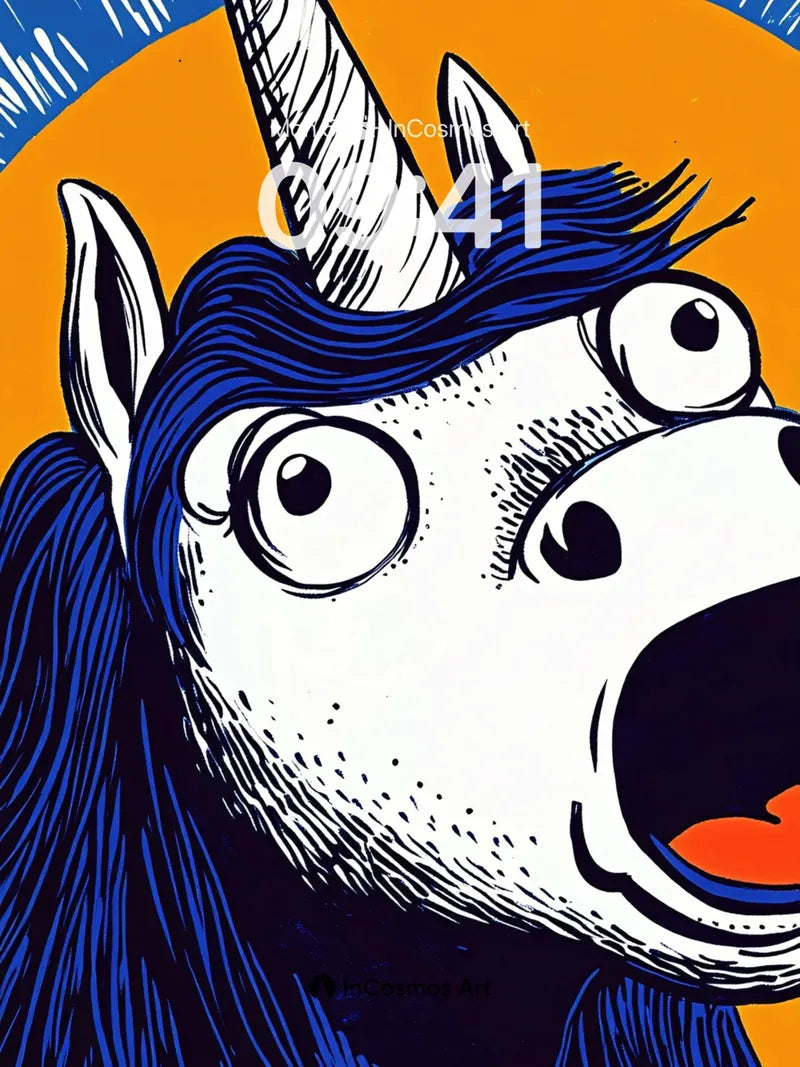 Surprised Unicorn Wallpaper with Electric Blue Mane wallpaper for iPhone, iPad & Mac