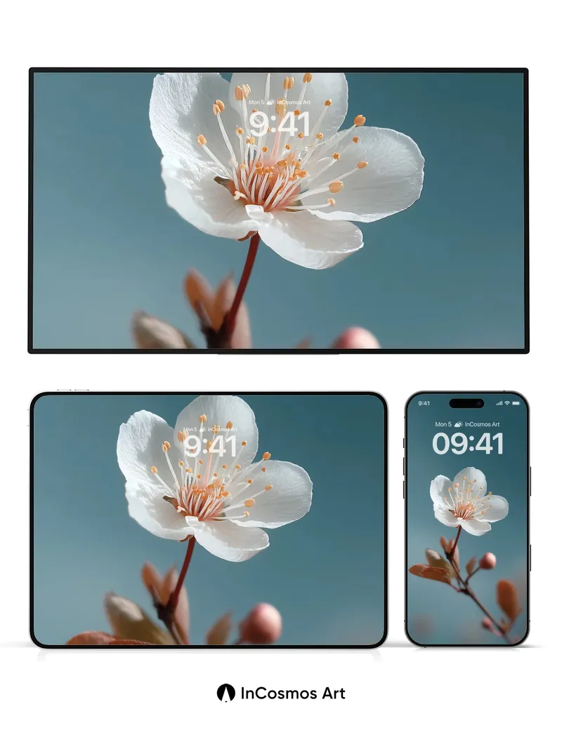 Serene Bloom Wallpaper with Ethereal Petals