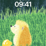 Whispering Meadow Wallpaper with Golden Hedgehog wallpaper for iPhone, iPad & Mac