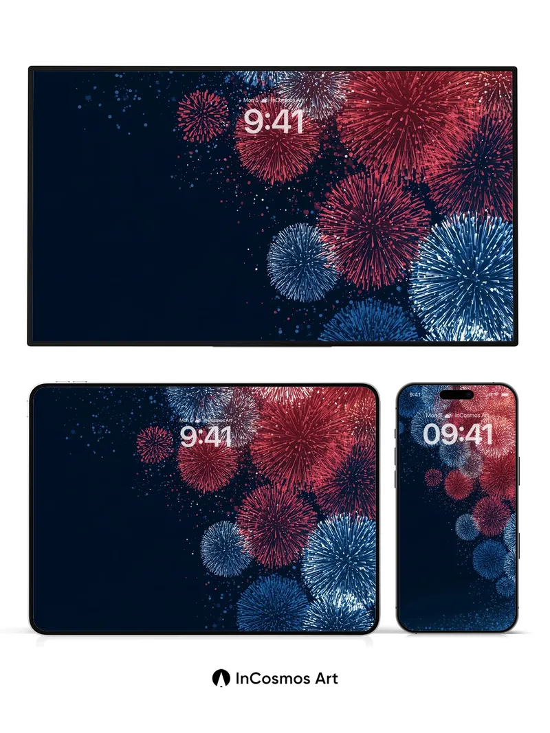 Crimson Pulse Wallpaper with Starlight Trails