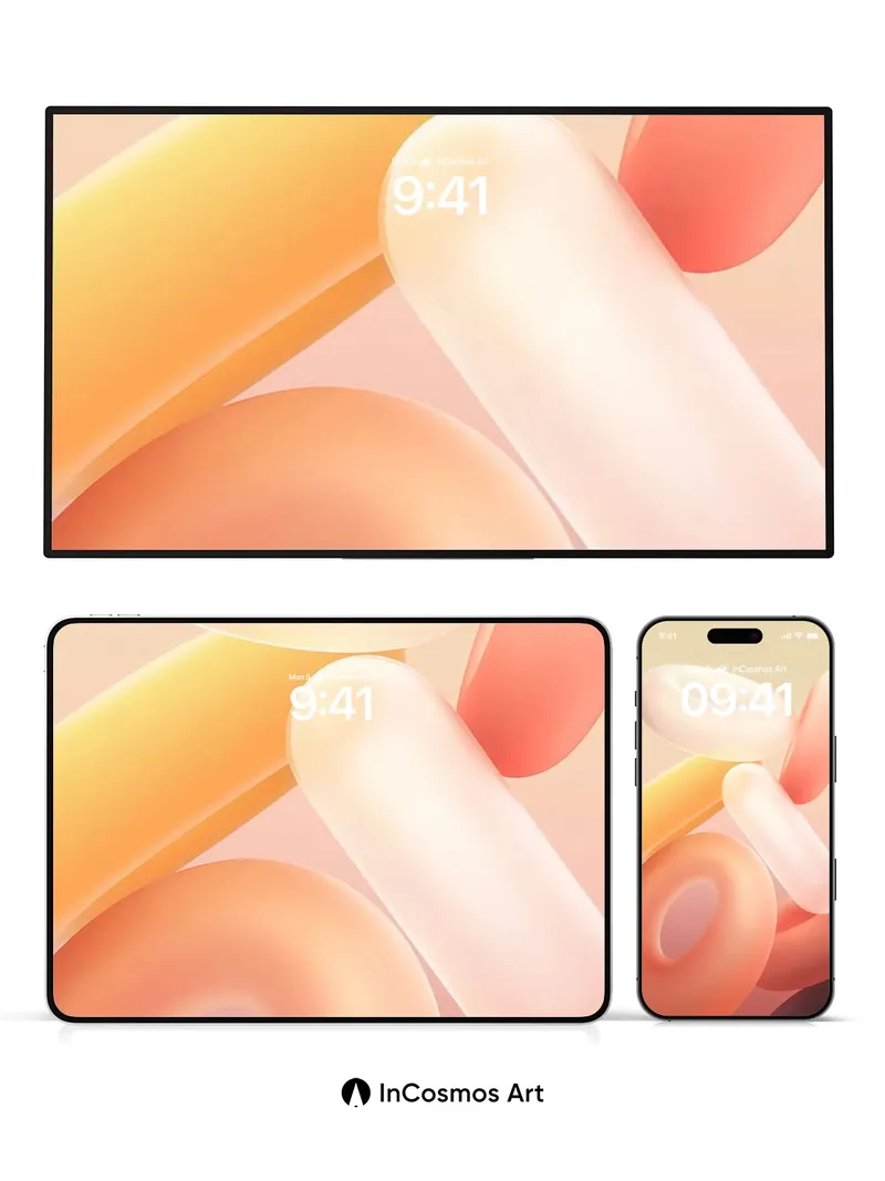 Soft Glow Wallpaper with Floating Rings