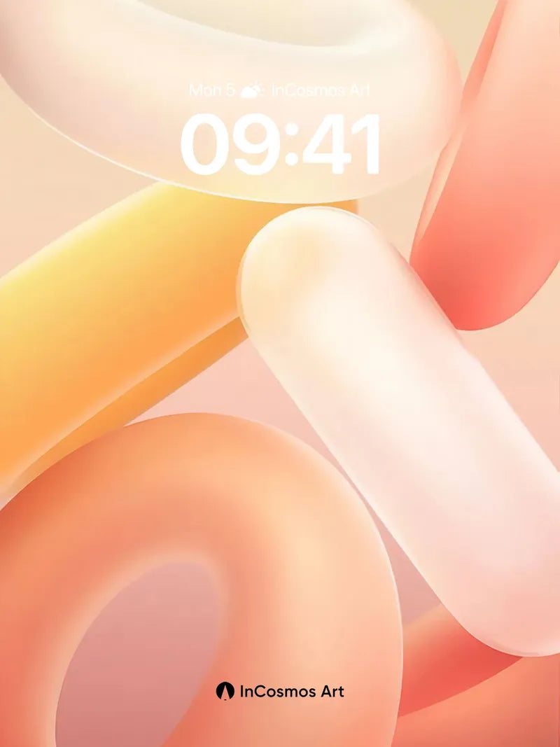 Soft Glow Wallpaper with Floating Rings