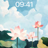 Serene Lotus Wallpaper with Ethereal Sky wallpaper for iPhone, iPad & Mac