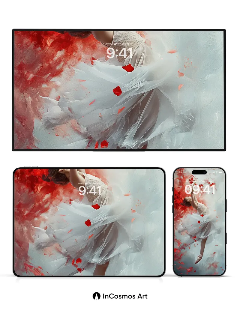Floating Rose Petal Wallpaper with Ethereal Dance