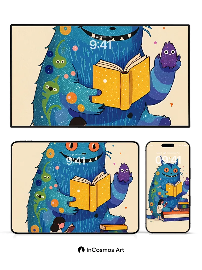 Whimsical Monster Wallpaper with Storytime Glow