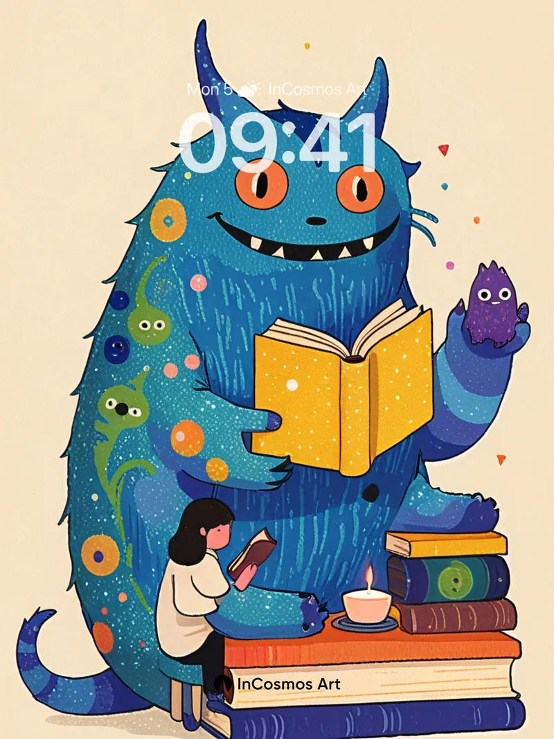 Whimsical Monster Wallpaper with Storytime Glow