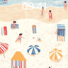 Sun-Drenched Playful Beach Wallpaper with Striped Canopies wallpaper for iPhone, iPad & Mac