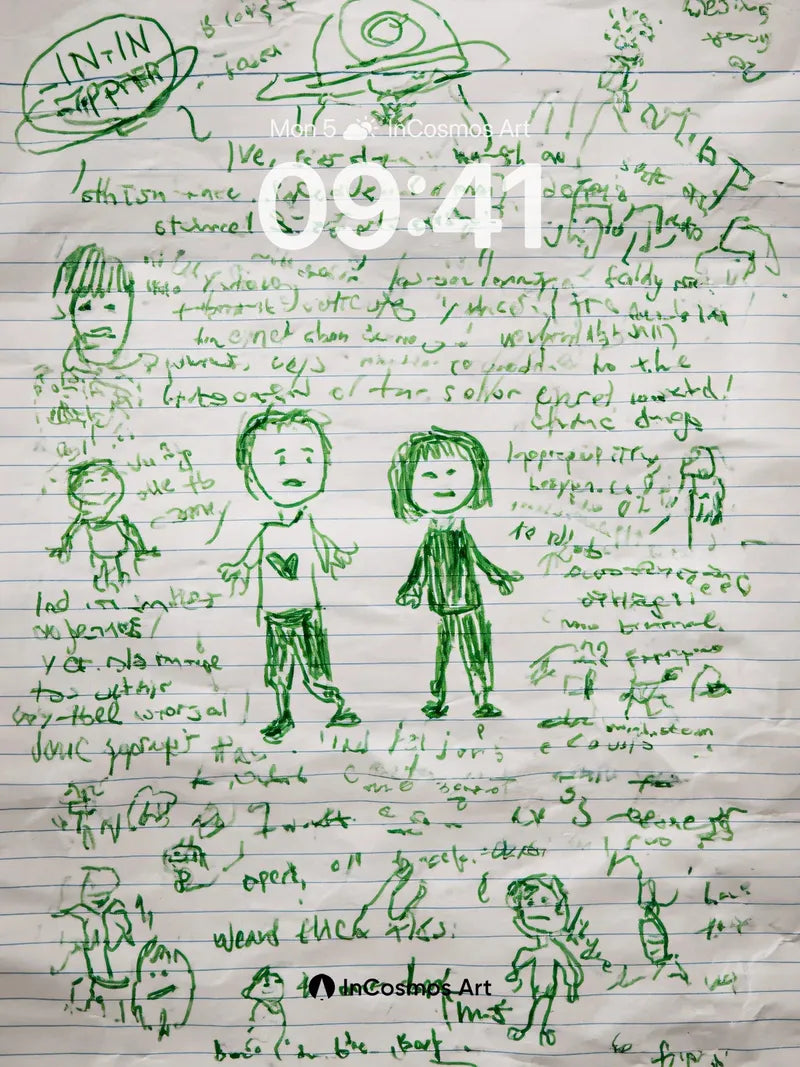 Whimsical Ink Wallpaper with Hand-Drawn Stories wallpaper for iPhone, iPad & Mac