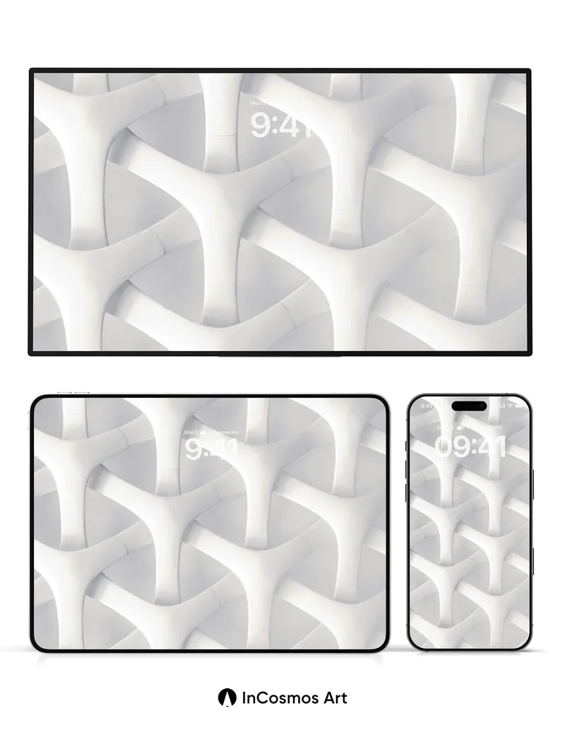 Sculpted Light Wallpaper with Floating Forms