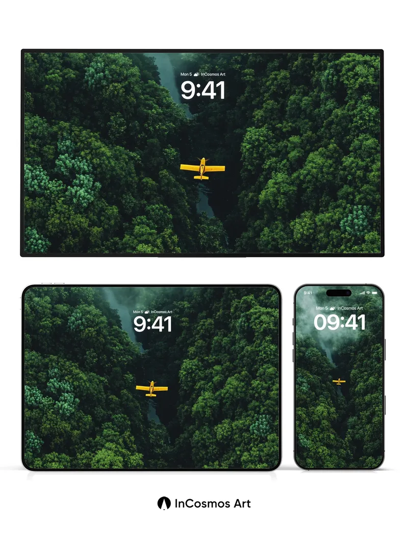 Emerald Hush Wallpaper with Golden Wings