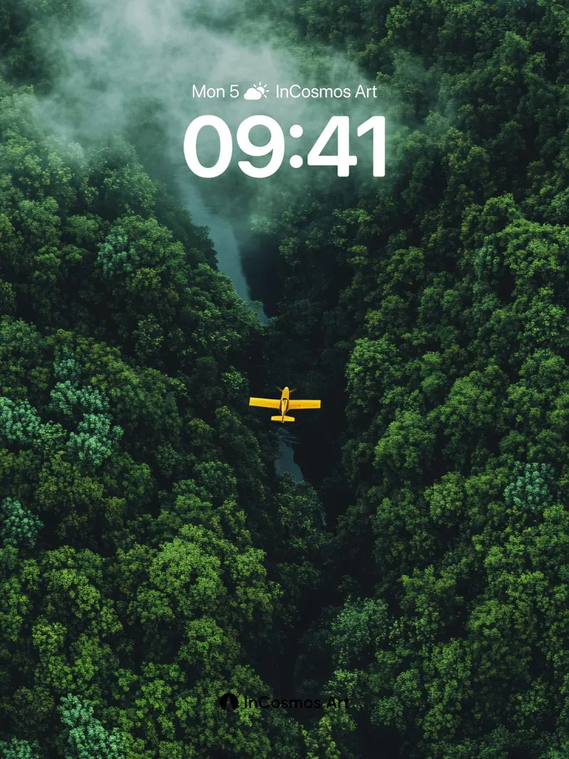 Emerald Hush Wallpaper with Golden Wings