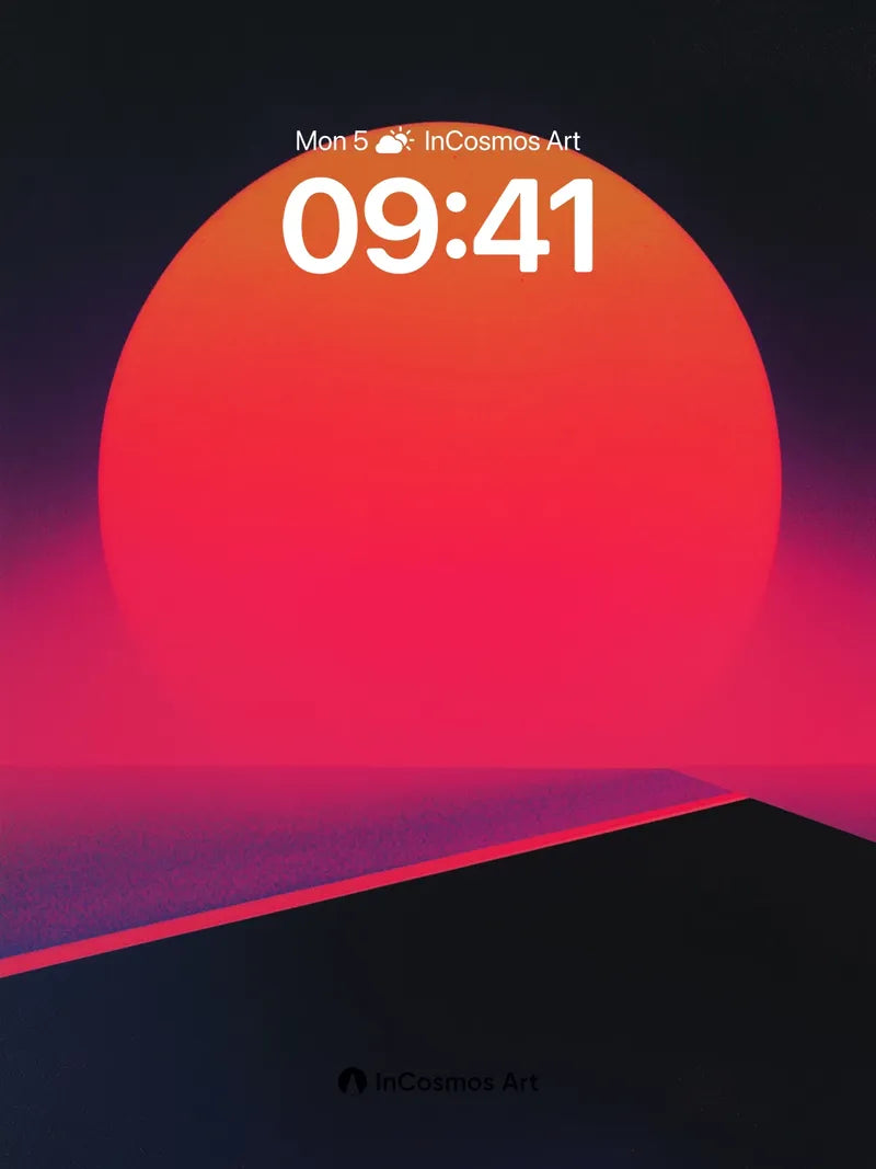 Neon Horizon Wallpaper with Electric Sun