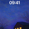 Starry Night Serenade Wallpaper with Moonlit Hearth wallpaper for iPhone, iPad & Mac