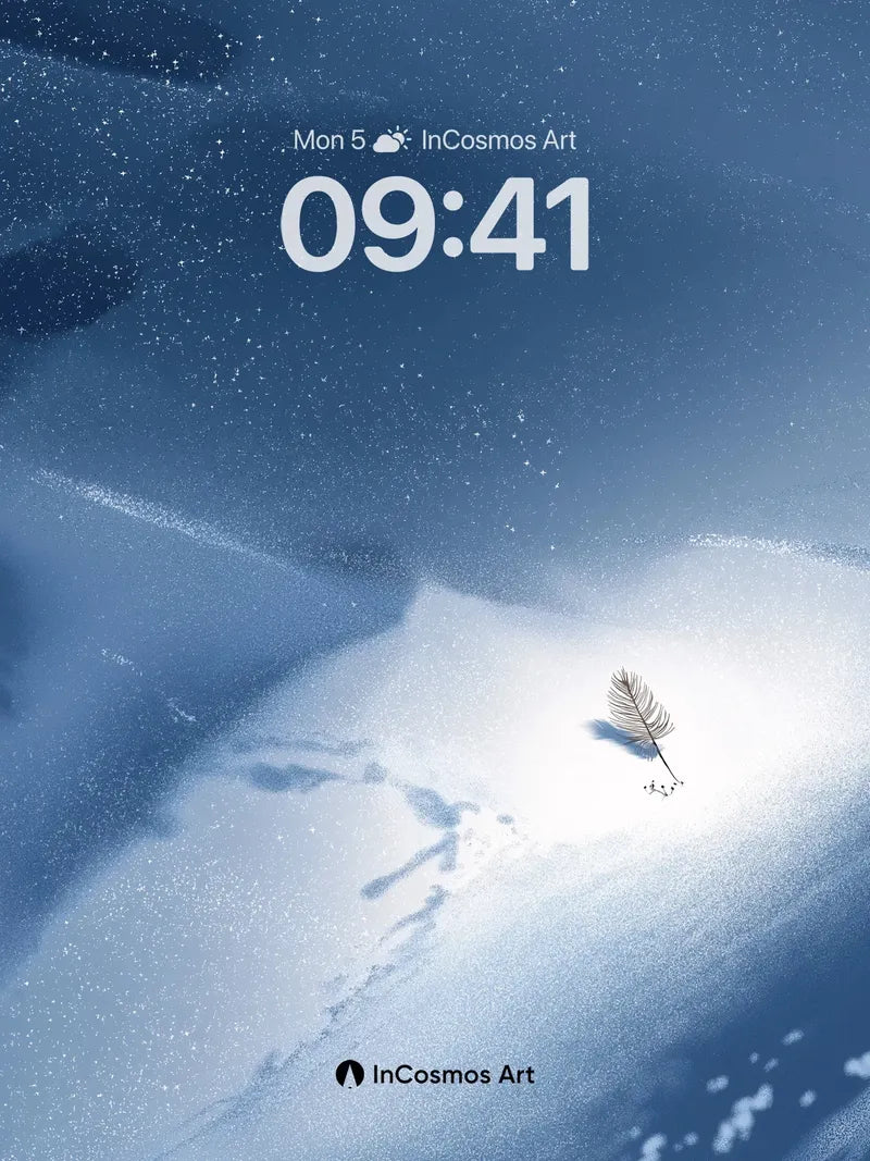 Silent Feather Wallpaper with Starlit Snowdrift wallpaper for iPhone, iPad & Mac