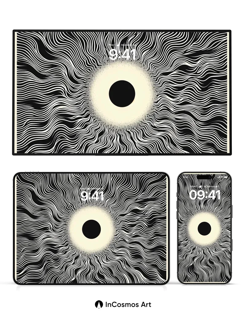 Hypnotic Eye Wallpaper with Swirling Lines