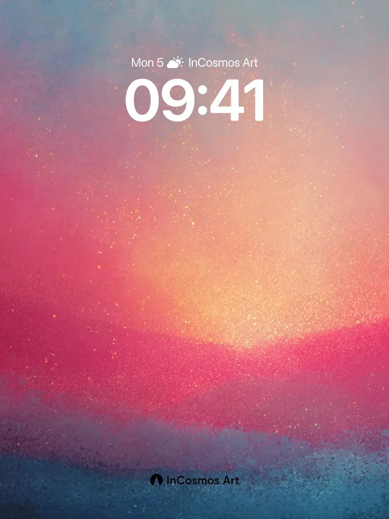 Cosmic Ember Wallpaper with Floating Light Dust