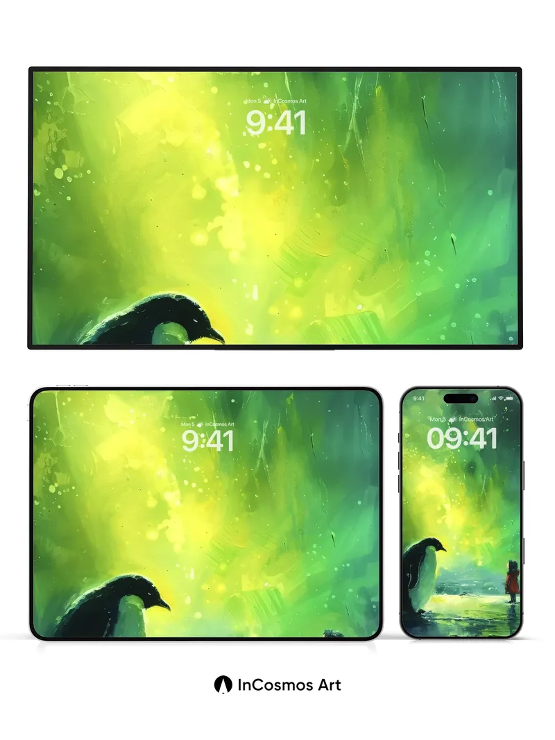 Luminous Encounter Wallpaper with Arctic Whispers