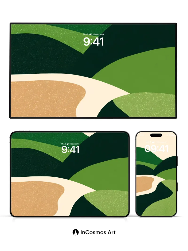 Serenity Valley Wallpaper with Earth-Toned Flow