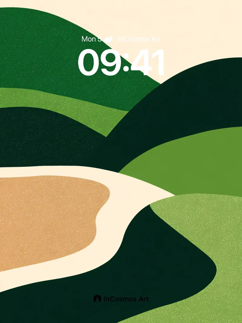 Serenity Valley Wallpaper with Earth-Toned Flow