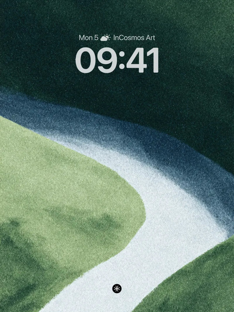 Serene Pathway Wallpaper in Verdant Haze wallpaper for iPhone, iPad & Mac