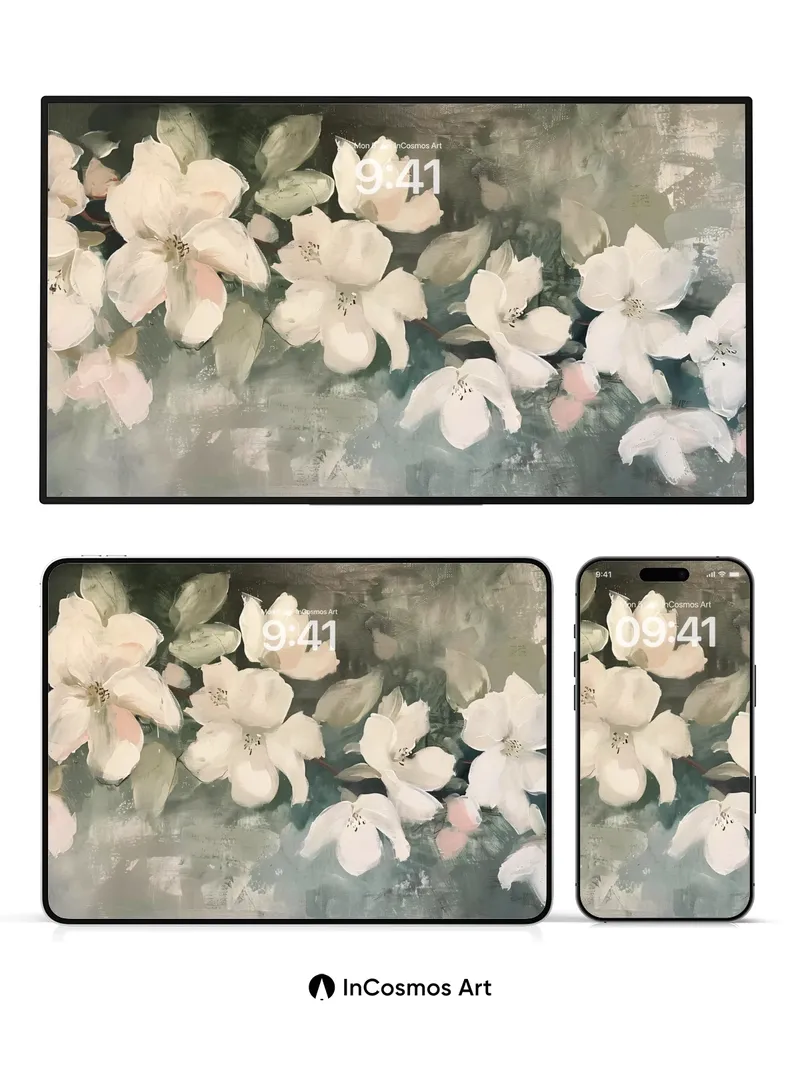 Soft Whisper Floral Wallpaper with Ethereal Hues