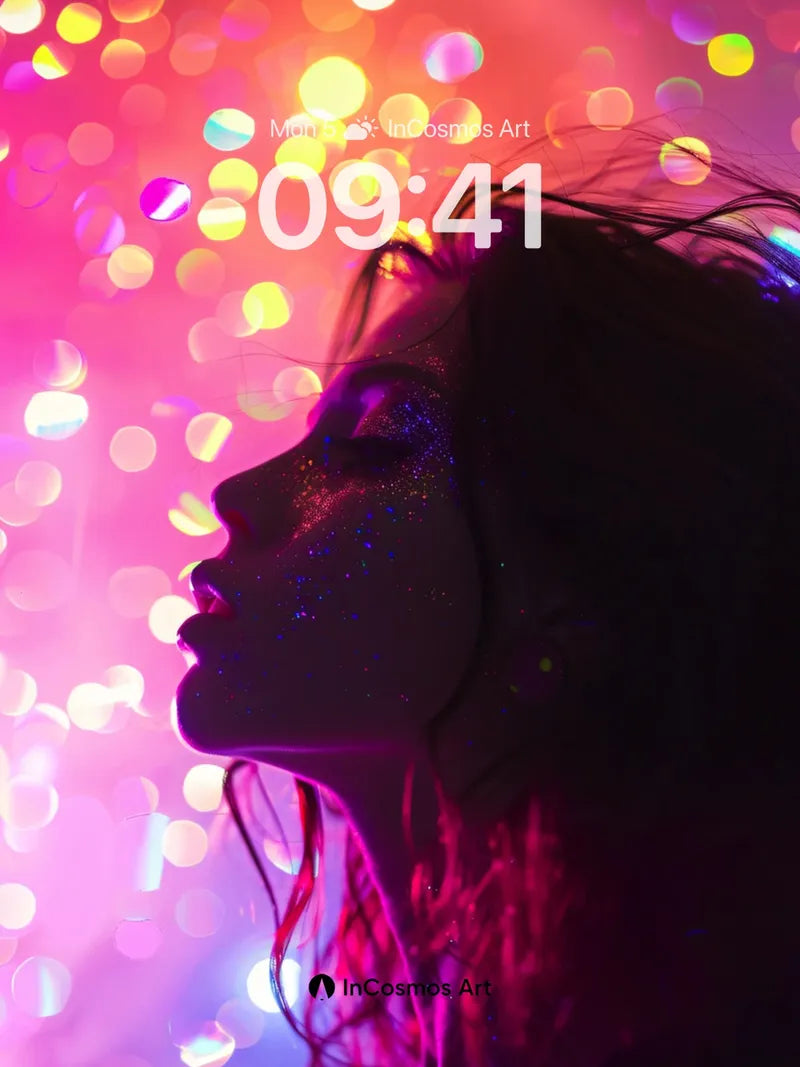 Neon Reverie Wallpaper with Cosmic Sparkle