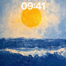 Golden Horizon Wallpaper with Textured Waves wallpaper for iPhone, iPad & Mac