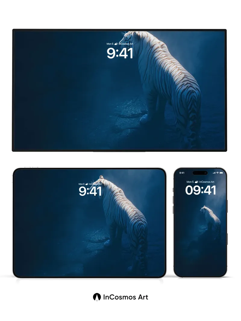 Nocturnal Whisper Wallpaper with Mist-veiled Tiger