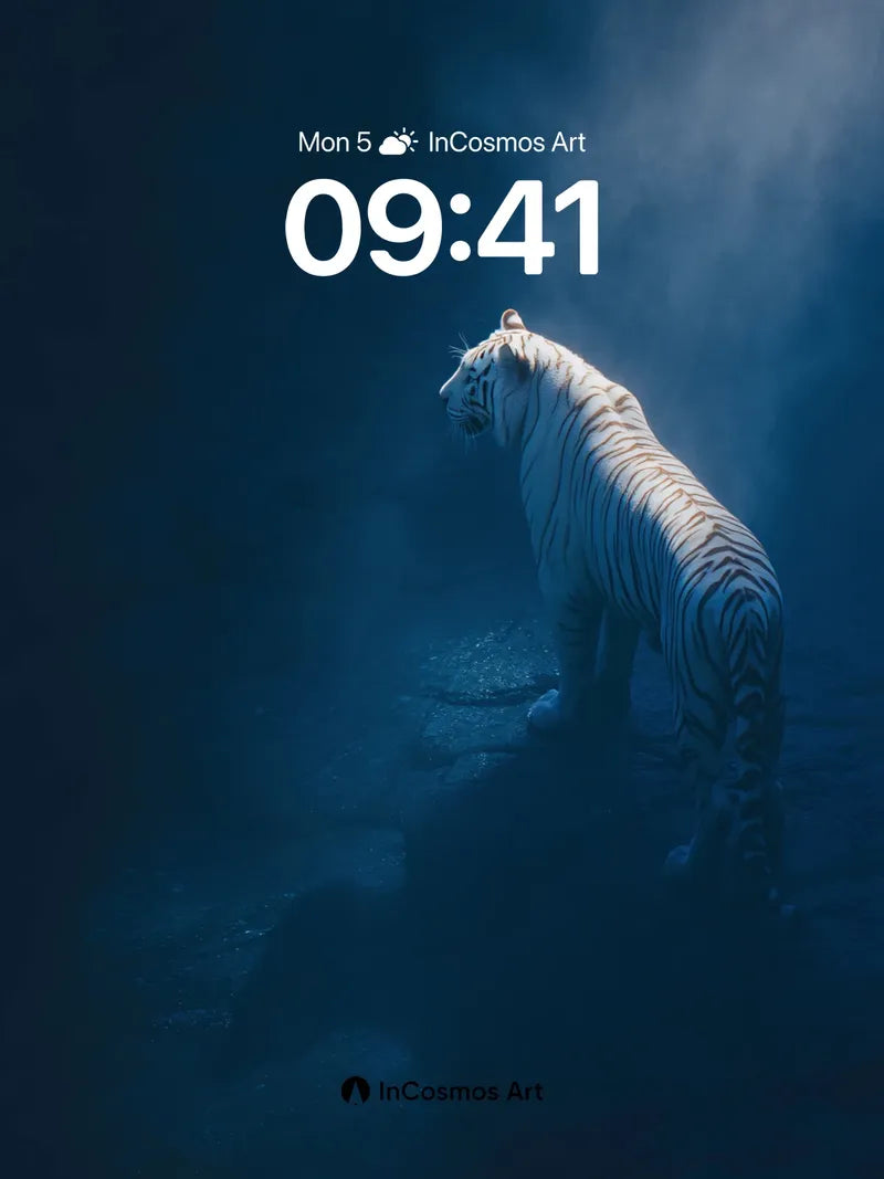 Nocturnal Whisper Wallpaper with Mist-veiled Tiger
