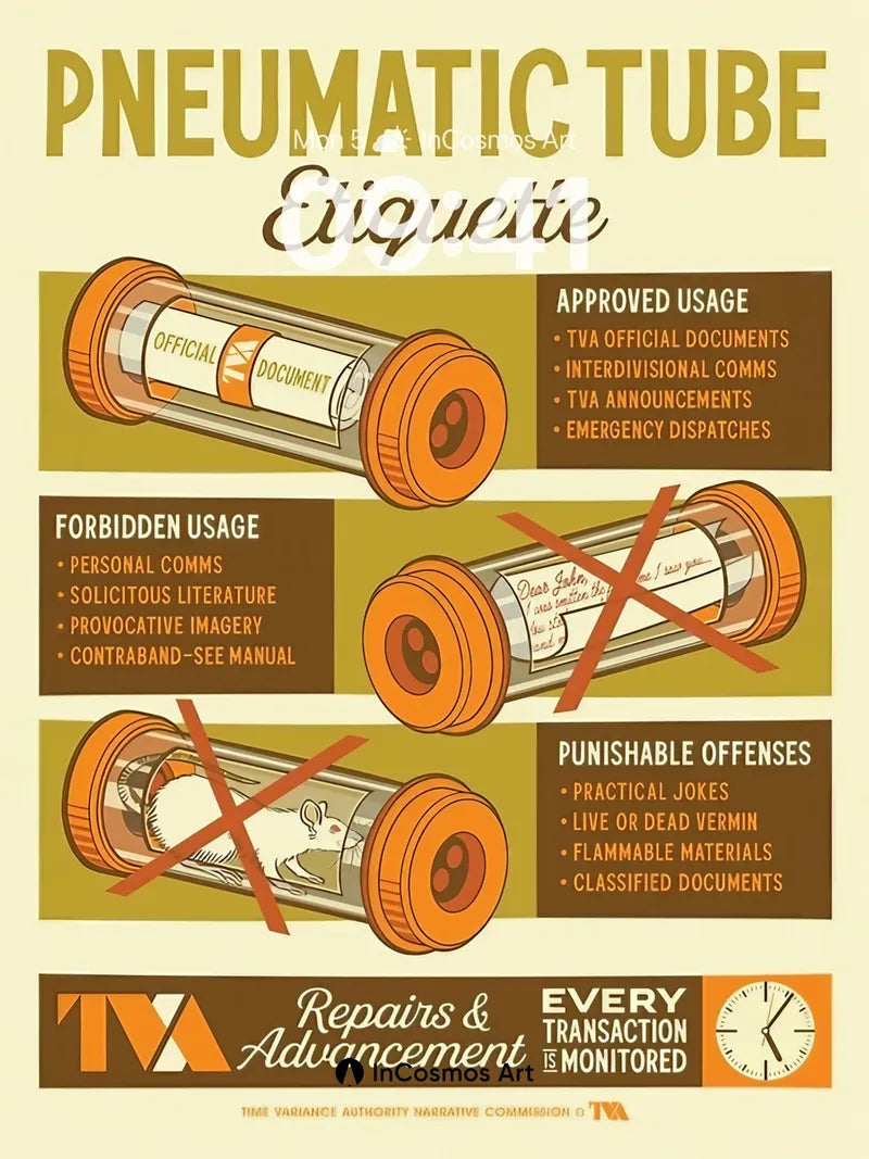 Nostalgic Tube Etiquette Wallpaper with Official Seals