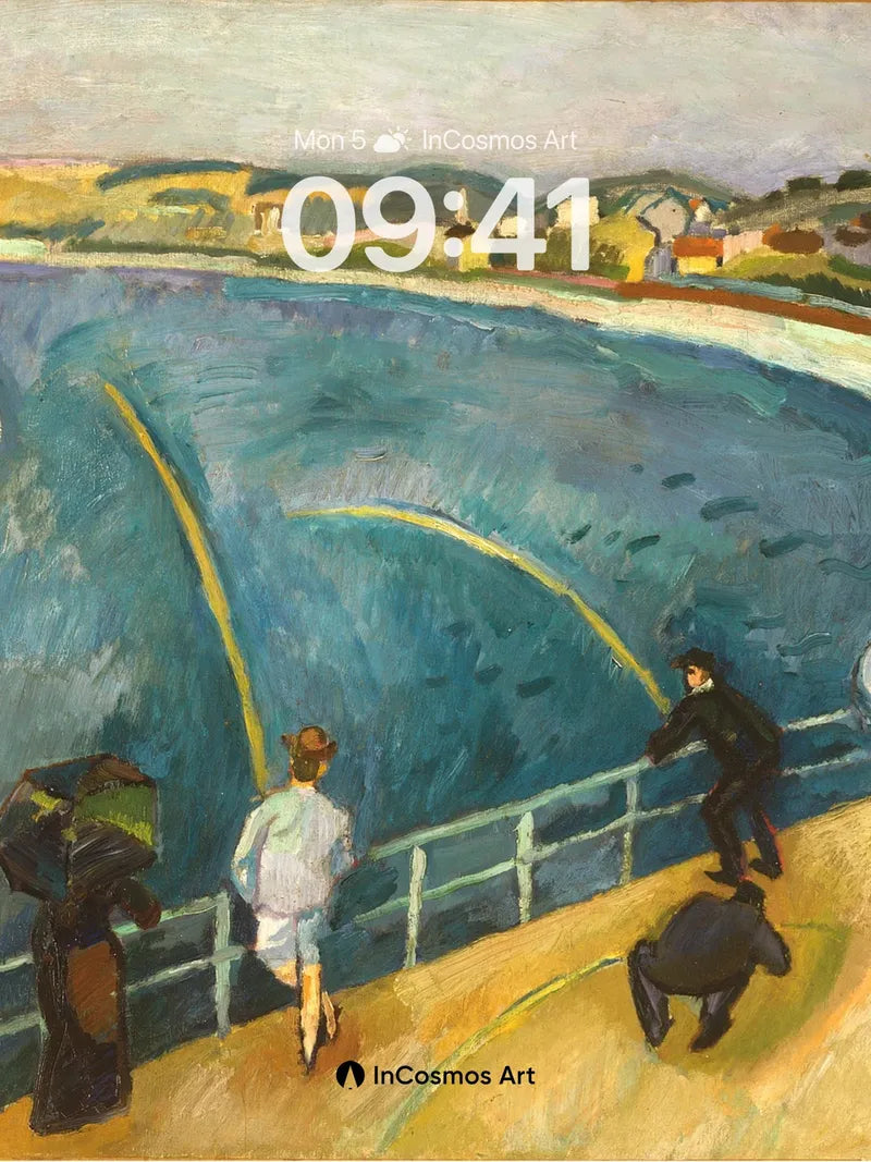 Whispering Sea Wallpaper with Coastal Figures