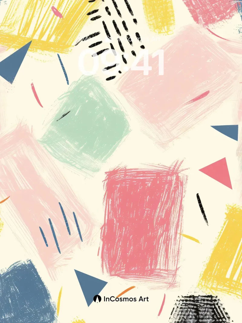 Playful Scribble Wallpaper with Joyful Shapes