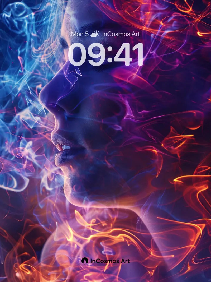 Neon Veil Wallpaper with Ethereal Smoke