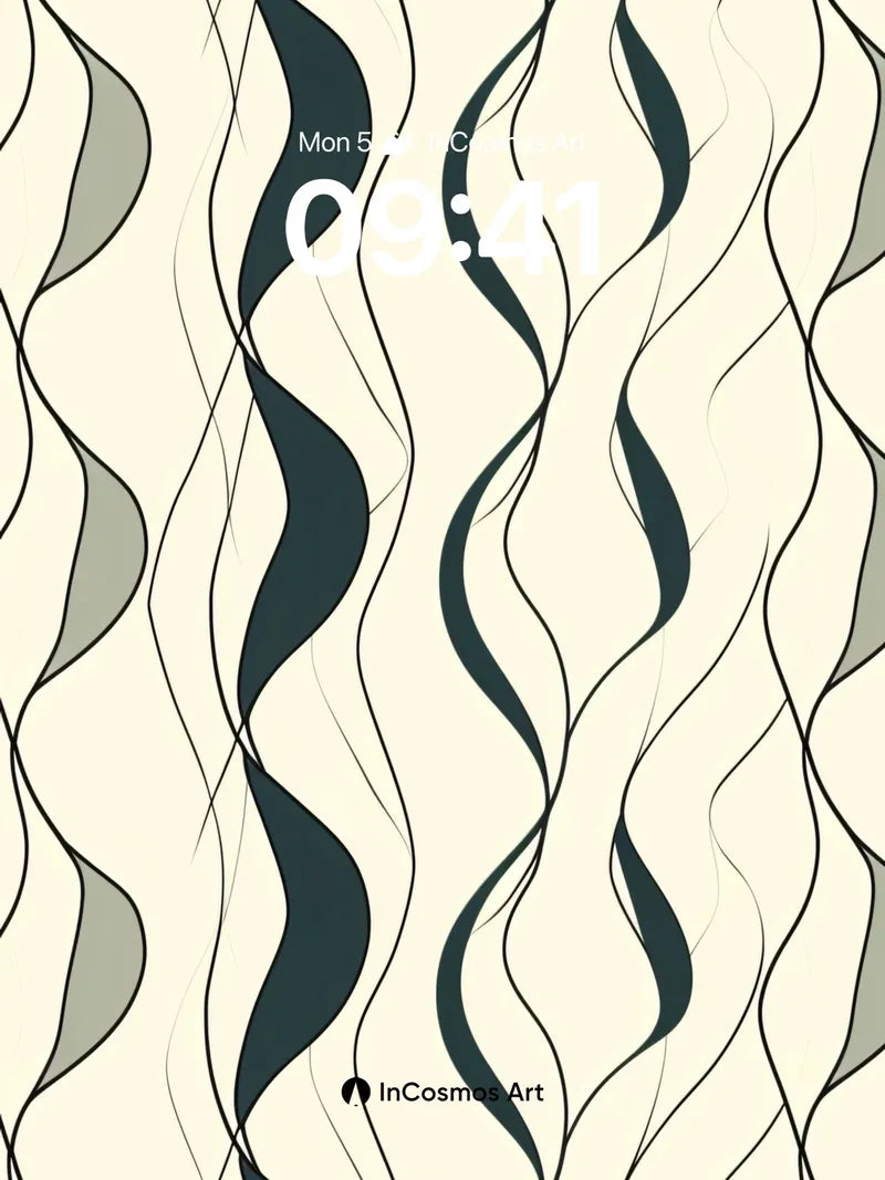 Whispering Waves Wallpaper with Fluid Lines