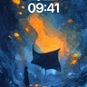 Luminous Depths Wallpaper with Shadowed Wings wallpaper for iPhone, iPad & Mac