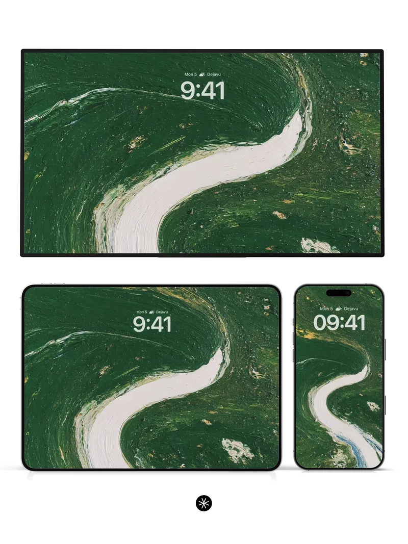 Emerald River Flow Abstract Wallpaper