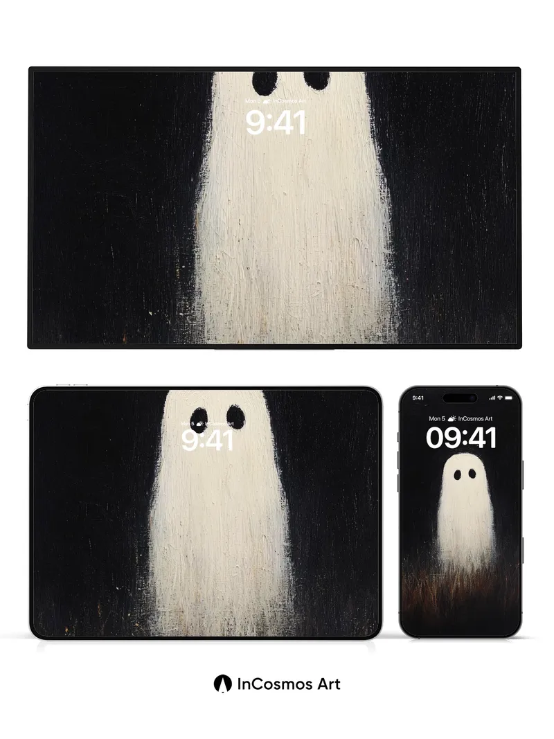 Silent Ghost Wallpaper with Gilded Shadows