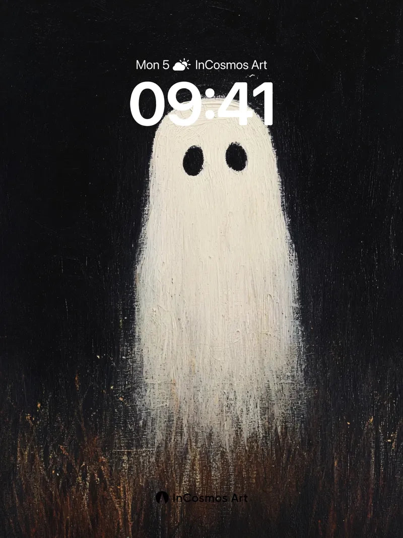 Silent Ghost Wallpaper with Gilded Shadows