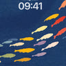 Koi School Flowing Ocean Background Artistic