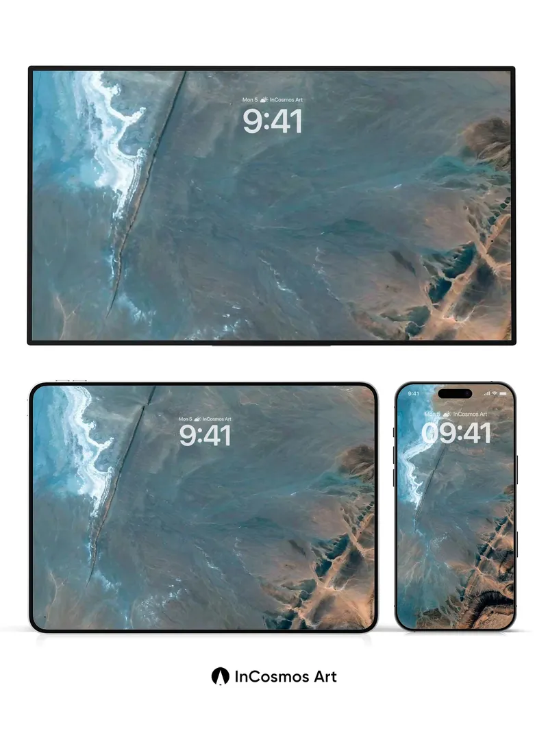 Desert Veil Wallpaper with Tectonic Lines