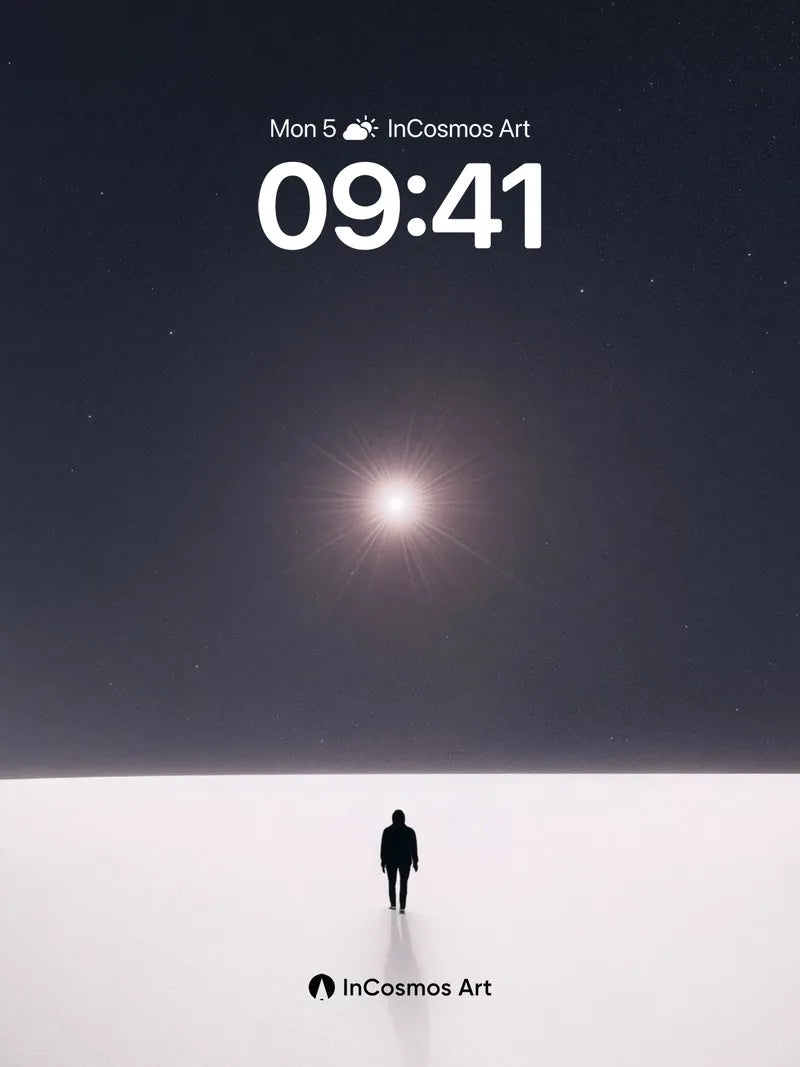 Lonely Horizon Wallpaper with Celestial Light